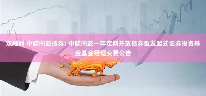 双融网 中欧同益债券: 中欧同益一年定期开放债券型发起式证券投资基金基金经理变更公告